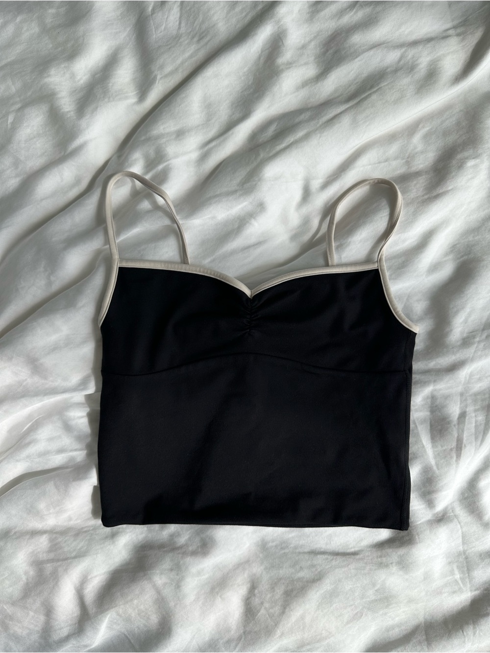 437 Black Tank Top with Cream Trim